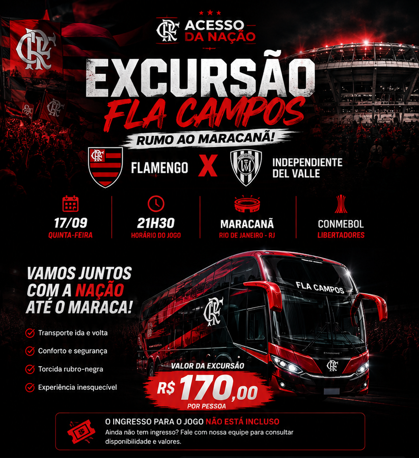 Excursão Fla Campos rumo ao Maracanã - Flamengo x Independiente del Valle